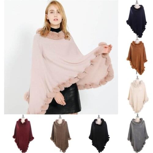 Designer Winter Fashion Pure Color Wool Collar Cover Head Wide Hem Ball Imitation Cashmere Shawl Lady Wraps 2019