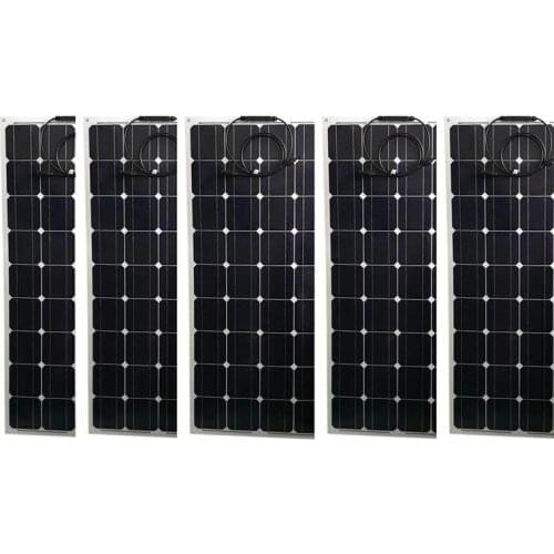 Flexible Panneau Solaire 12 v 100 w 5 Pcs Solar Battery Charger Placas Solares 500w 220v Marine Yacht Boat Caravan Car Camping