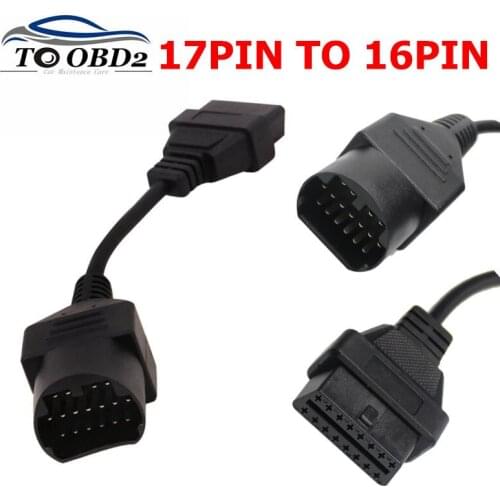 For MAZDA 17 Pin 17PIN Male to OBD OBD2 OBDII DLC 16 Pin 16Pin Female Car Diagnostic Tool Adapter Converter Cable