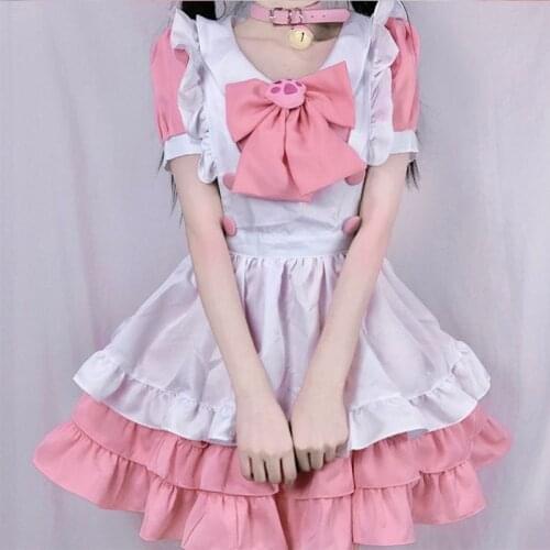 Cosplay Costumes Maid Apron Waitress Outfit Cosplay Cute Cat Anime Kawaii Lolita Dress Sexy Fantasy School Girl Uniform Suit