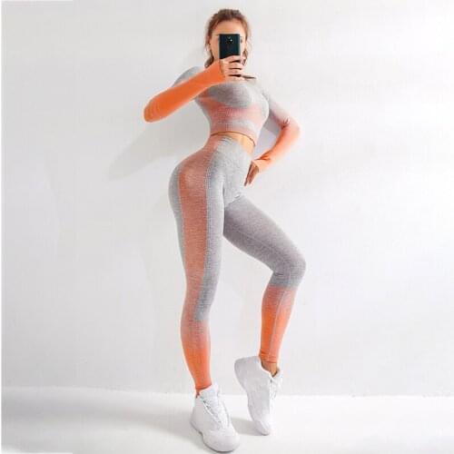 TaoBo Yoga Set For Fitness Woman New Stripe Patchwork Fitness Wear 2 Piece Suits Slimming Sportswear Gym Clothes Suit For Yoga
