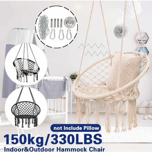 Round Hammock Chair Outdoor Indoor Dormitory Bedroom Yard For Child Adult Swinging Hanging Single Safety Chair Hammock
