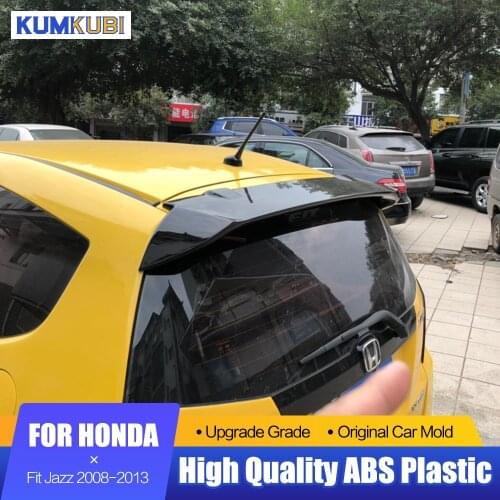 KUMIKUBI For Honda Fit Jazz 2008 2009 2010 2011 2012 2013 ABS Plastic Unpainted Color Rear Roof Spoiler Tail Trunk Boot Lip Wing