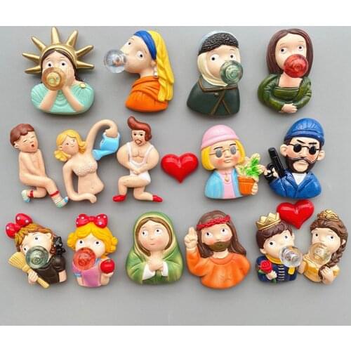 Cartoon famous paintings refrigerator magnet magnetic stickers creative bubble blowing girl little prince character decoration s