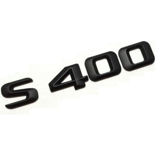 Matt Black " S 400 " Trunk Car Rear Number Letters Word Badge Emblem Letter Decal Sticker for Mercedes Benz S Class S400