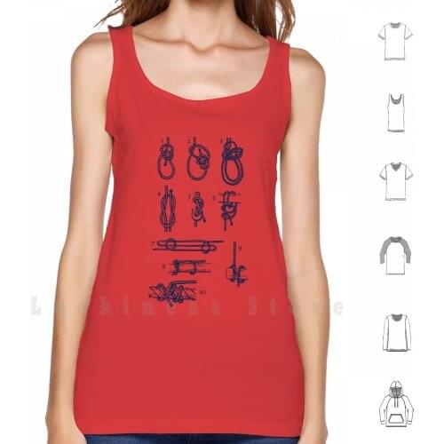 Knots tank tops vest 100% Cotton Knots Blue Boat Navy Ocean Sea Ship Marine