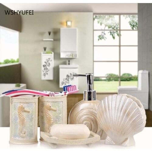 WSHYUFEI Modern resin five-piece bathroom set, bridal set, European style bathroom supplies, dental kit, mouthwash cup