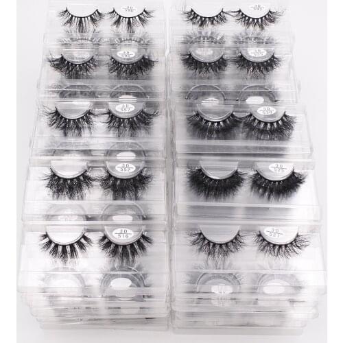 Mink Lashes 18mm Fluffy 3D 10-50 Pairs Fluffy Lashes With Tray No box100% Mink Hair Eyelashes Natural Lashes Bulk