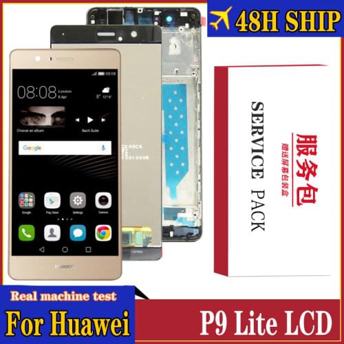 Original 5.2'' Display with Frame for Huawei P9 Lite LCD Touch Screen Digitizer Assembly VNS-L31 L21 L19 Repair Parts