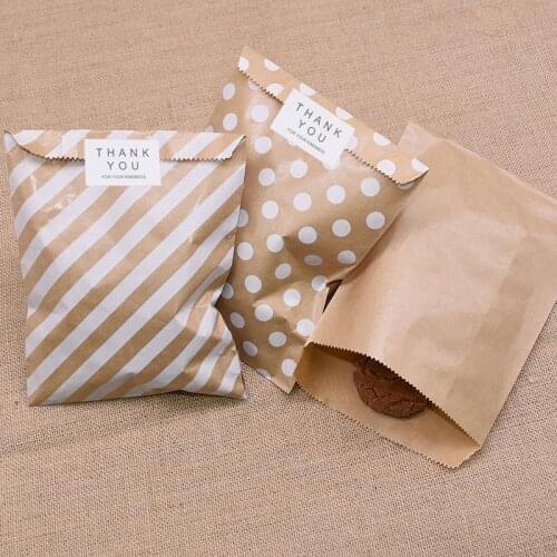 Gold Silver Polka Dot Striped Kraft Paper Bag Kid Birthday Party Decoration Supplies Candy Cookie Food Snack Bag Christmas Decor