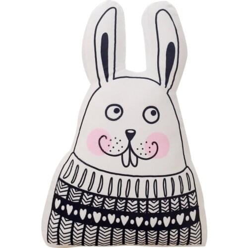 INS cartoon animal pillow rabbit cats deer bear plush toys removable wash white pillow cushions