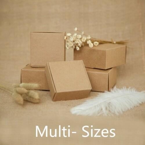 Gift Paper Box Handmade Soap Craft Wedding Party Favor Packaging Vintage Brown Kraft Boxes Free Shipping