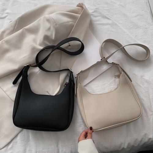 Simple Female Crescent Shape Crossbody Shoulder Bag 2020 Summer Fashion Women Bags Pure Color Messenger Handbag