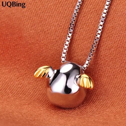 Drop Shipping 925 Sterling Silver Necklaces & Pendants Angle Silver Necklaces For Women Jewelry Collar Colar de Plata