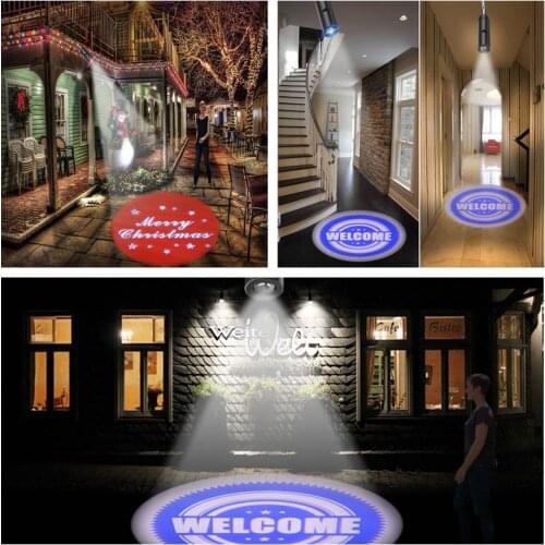 LED Advertising lamp Welcome Logo Projector lamp LED Spotlight E27 Bar Hotel Door Night Led Lamp E27