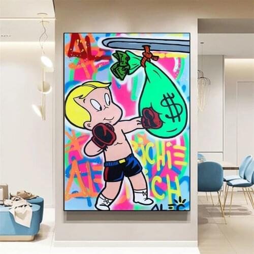 Street Graffiti Alec Monopoly Canvas Paintings Richi Money Art Posters and Prints On the Wall Pictures For Home Decoration