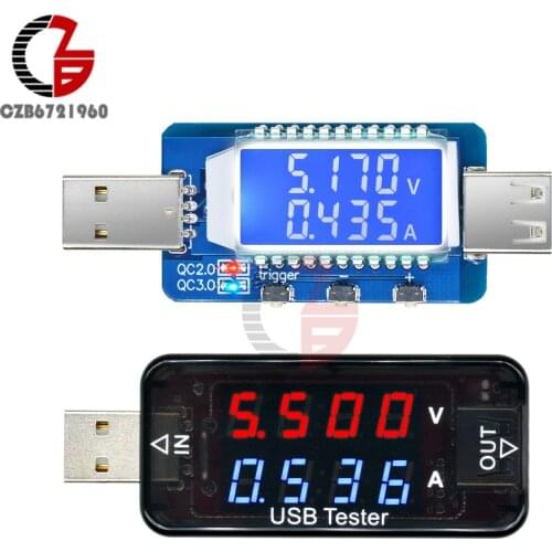 QC3.0 QC2.0 USB Tester Digital Voltmeter Ammeter Smart Trigger Voltage Current Meter Detector Monitor for Car Mobile Power Bank