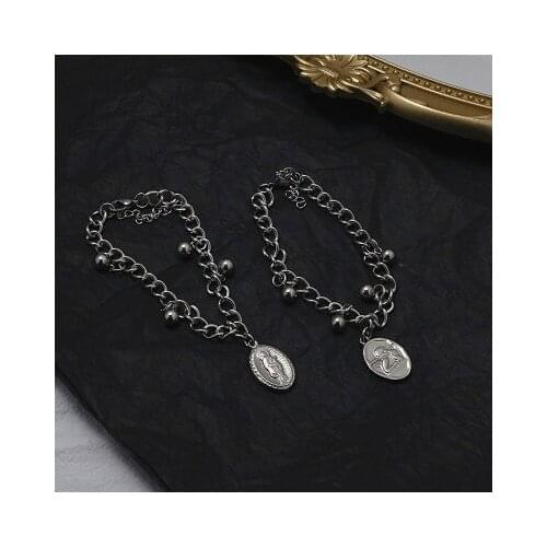 Hiphop Rock Punk Bracelet No Fading Titanium Steel Bangle Bracelet for Women Jewlery Gift Charm Link Chain Jesus Wholesale Bulk