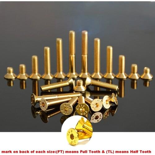 Alloy Steel Titanium Plating Gold Screw Countersunk Flat Head Hex Hexagon Socket Screws M2 M2.5 M3 M4 M5 Length 4-35mm