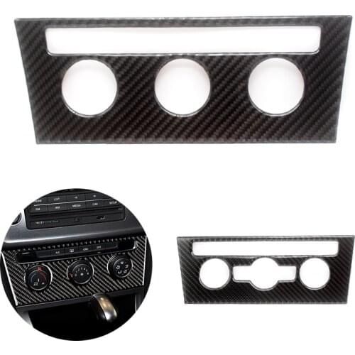For VW Golf 7 MK7 VII 2013 2014 2015 2016 2017 Carbon Fiber Car Interior Center Console Air conditioning Knob Frame Cover
