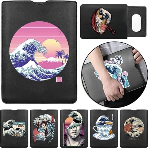 Waterproof Laptop Bag 11 12 13 14 15 Inch PU Leather Notebook Bag Briefcase Bag for Apple/Huawei/Microsoft/ Acer/Asus/Dell