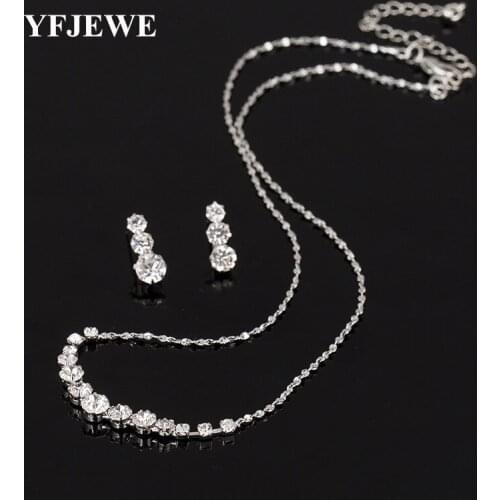 YFJEWE Fashion Austria Crystal Earrings Necklaces Bridal Jewelry Sets Christmas gift Dress Wedding Accessories Jewellery #N190
