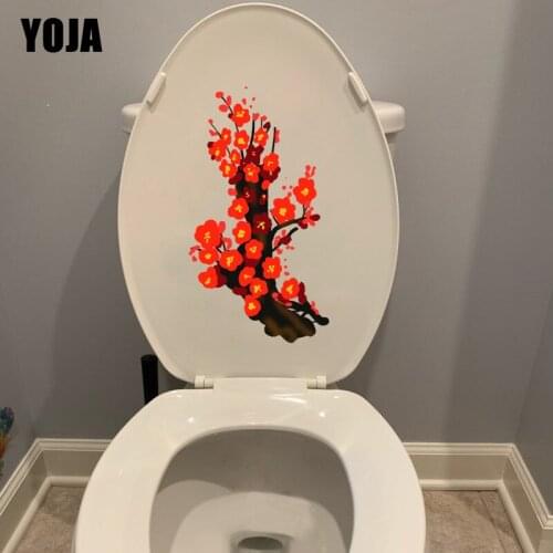 YOJA 12.3X22.5CM Cartoon Plum Tree Classic Bedroom Decor Wall Sticker Home Toilet Seat Decal T1-1787