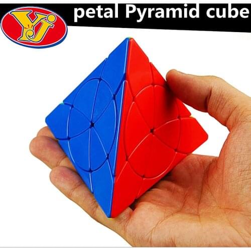Yongjun 3x3 Petal Pyramid cube YongJun Petal Pyramid Leaf Magic Cube 3x3x3 Petal Pyramid Speed Cube 3x3 Pyramid Magic cubo