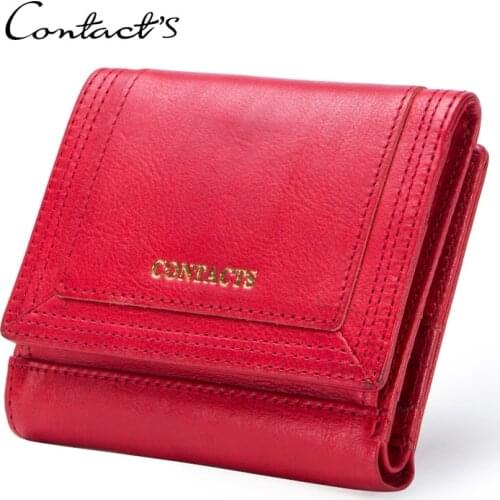 Women Purses 2020 Leather Ladies Wallet Tri-fold Short Cowhide Wallet Retro Wallet Coin Purse