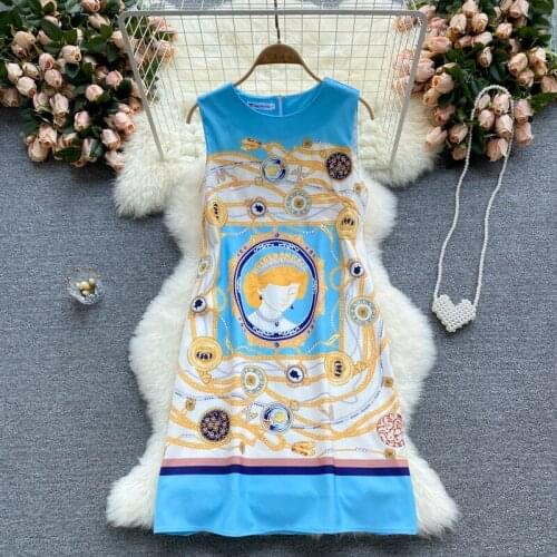 Платье летнее женское Women Summer Sleeveless Vest Elegant Dress Retro Design Banquet Dress 2021 Women Party Dress Vestidos robe