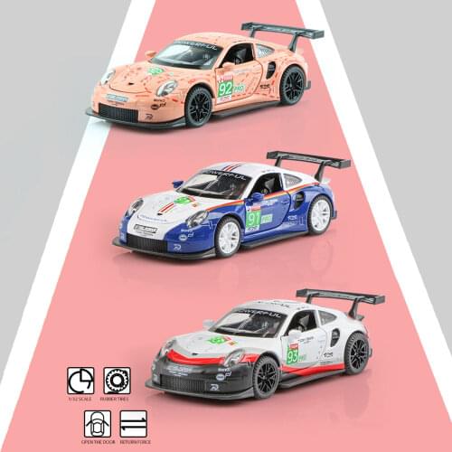 1:32 911 GT3 RSR Sports Car Models Toy Diecasts Alloy Simulation Exquisite Pink Toy Vehicles Model Boys Toys Gifts For Children