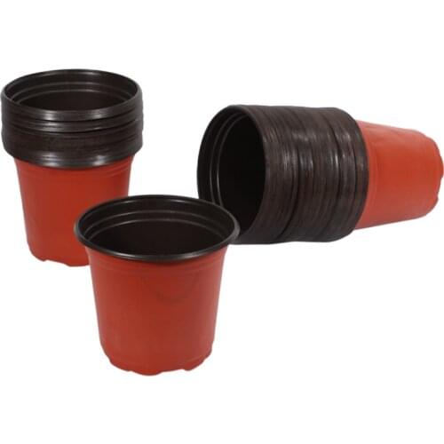 100 Packs of Plastic Seedling Flower Pots, Two-Color Pots, Simple Round Flower Pots, Succulent Planting Brackets for Flower Plan