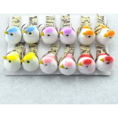 12 Pieces Golden Silver Bird Christmas Crafts Wholesale Home Decor Accessories Diy Gifts Box Fridge Sticker Artificial Plants