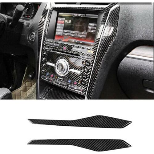 Real Carbon Fiber Multimedia Side Panel Trim 2pcs Fit for 2016 2017 2018 2019 Ford Explorer