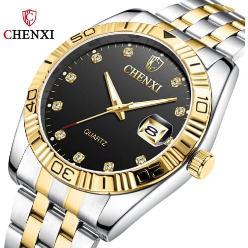 2019 New Top Brand Couple Watches Golden Full Stainless steel Luxury Quartz watch Men Clock Ladies Wristwatches Relogios casal