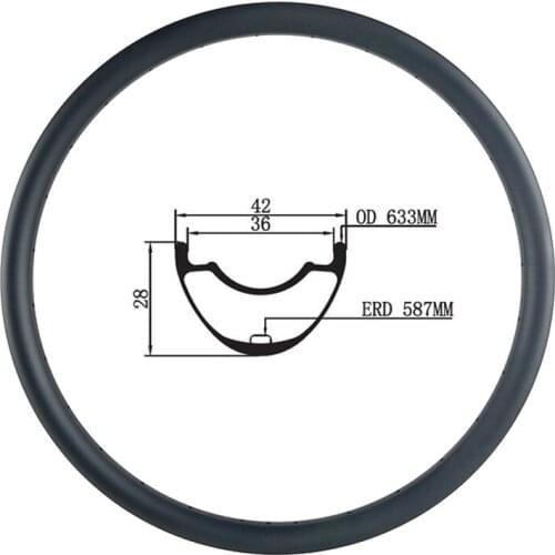 29er MTB XC AM 42mm x 28mm deep carbon rims 29inch inner width 36mm cross country all mountain bike carbon rim UD 3K 12K Twill