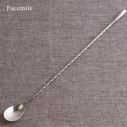 31.5CM Stainless Steel Drink Cocktail Mixer Bar Muddler Spoon Spiral Pattern Cocktail Mixing Spoon 54019 Gift