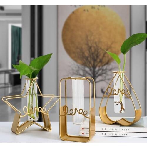 Nordic Creative Vases Hydroponics Desk Accessories Geometric Decor Vases Luxury Set Vaso Decorativo Room Decoration DI50HP
