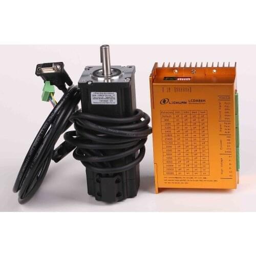 Free shipping Lichuan 5.5N.m nema24 closed-loop step motor with driver LCDA86H+LC60H2127 +3M encoder cable for CNC machine kit