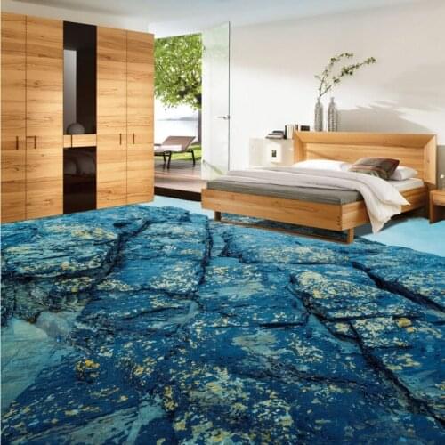 Free Shipping HD stone beach floor wallpaper aisle walkway waterproof self-adhesive non-slip floor mural