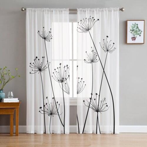 The Plant Design Sheer Curtains Window Curtains for Living Room Bedroom Blinds Kids Room Home Decor