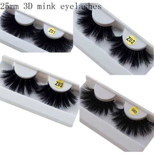 Long hair 25mm Lashes Eyelashes 3D Mink Lashes Makeup Handmade Full Strip Mink Eyelashes Soft Fluffy Eyelashes Full Volume lash