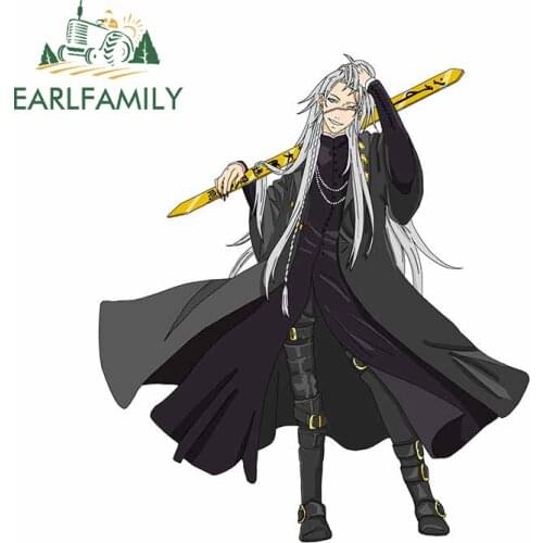 EARLFAMILY 13cm x 11.3cm for Black Bulter Ciel Phantomhive Camper Creative Decal Tuning Surfboard Silhouette Anime Car Stickers