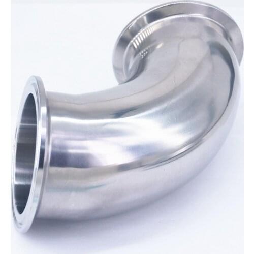 63mm O/D 2.5" Tri Clamp 304 Stainless Steel Sanitary Ferrule OD 77.5mm 90 Degree Elbow Pipe Fitting For Homebrew