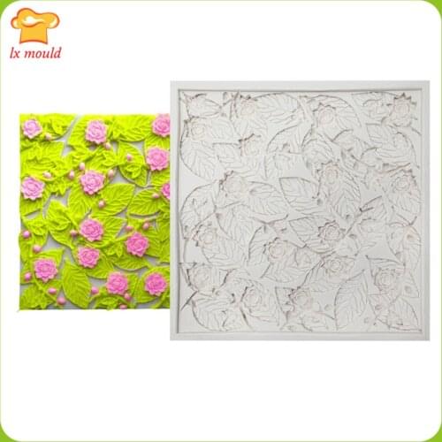 LXYY MOULD New Flower Leaf Chocolate Candle Flakes Food Grade Silicone Mold Fondant Decoration Large Baking Mat