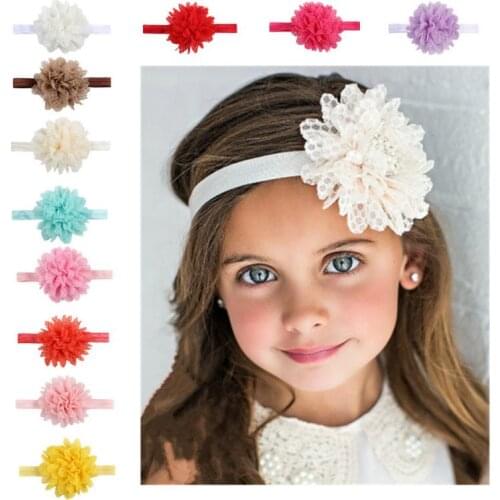 Newborn Baby Hats Flower Headband Baby Flower Children Elastic Lace Headband Hair Accessories Girls Headdress