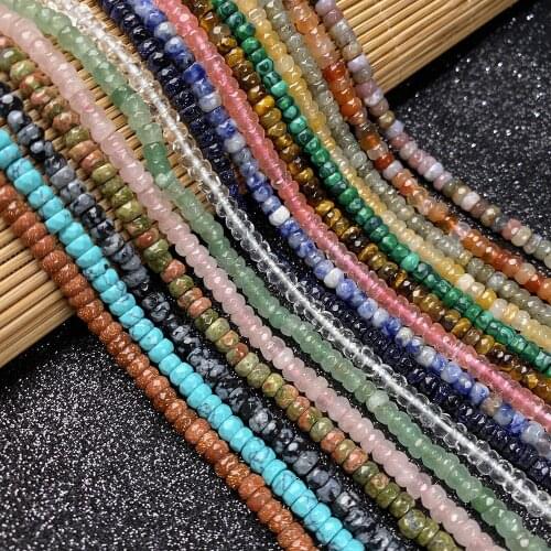 Natural Stone Faceted Abacus Shape Beading Agates Crystal Scattered Beads For Jewelry Making DIY Necklace Bracelet Accessories
