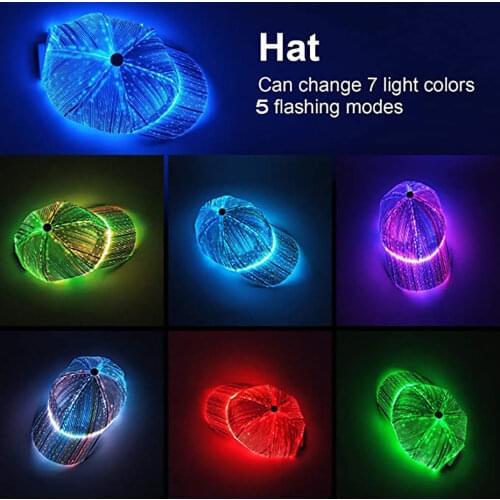 HOT Fashion LED Luminous Hats Womens Men Unisex Peaked Cap Couples Outdoor Sun Protection KTV Adult Baseball Performance Party