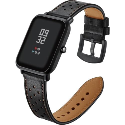 Leather Watch Band Replacement Wrist Straps for Xiaomi Huami Amazfit Bip Youth Watch