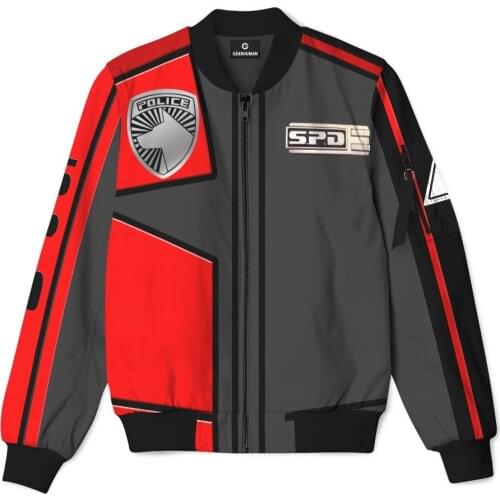 3D Printed RANGERS SPD Blue/Green/Pink/Orange Bomber Jacket Wear Thick Quilted Casual Fashion Coat For Men Outdoors In Winter